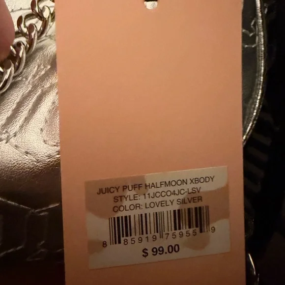 Juicy Couture Metallic Silver Chain-Handle Shoulder Bag - Picture 4 of 4